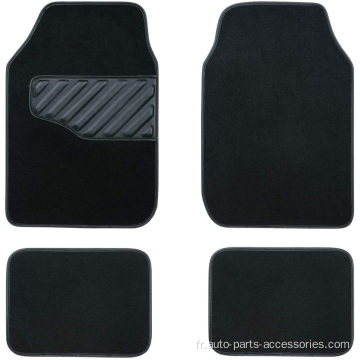 Tapis de sol de tapis noir avec talon de conducteur